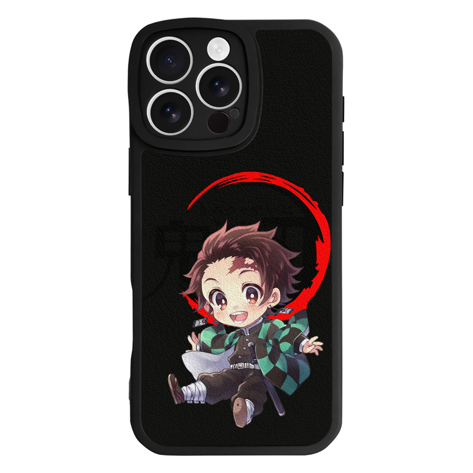 （画像用） 鬼滅の刃 竈門 炭治郎／かまど たんじろう Kamado Tanjirou 【iPhone 16シリーズ対応】シリコンスマホケース（レザー調） 材質：シリコン